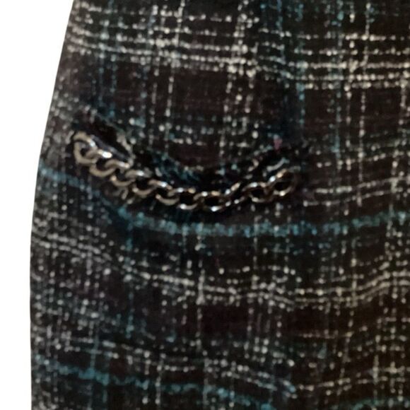 Laundry by Shelli Segal Plaid Chanel Style Dress Size 8 Chain Fringe Detail - Picture 4 of 16